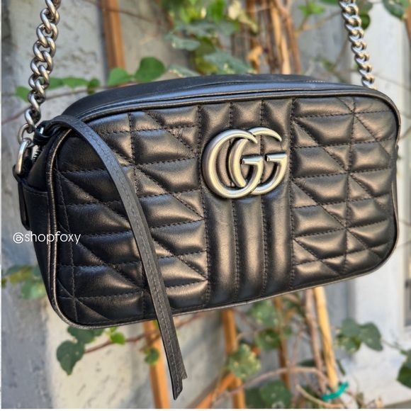 Gucci Calfskin Matelasse Aria Small GG Marmont Chain Shoulder Bag - Picture 2 of 16